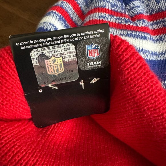 NFL Buffalo Bills Blue, Red & White Pom Knit Hat NWT - Picture 5 of 10